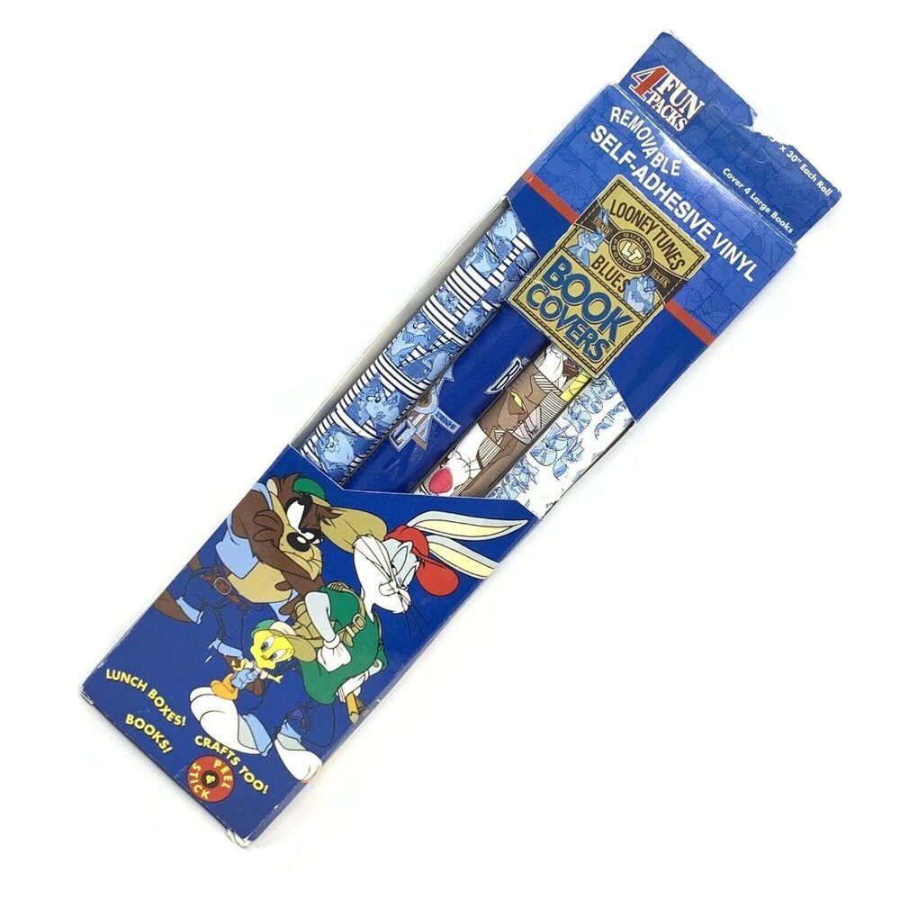 Vintage Looney Tunes Vinyl Book Covers Bugs Bunny Taz Sylvester Tweety 1997
